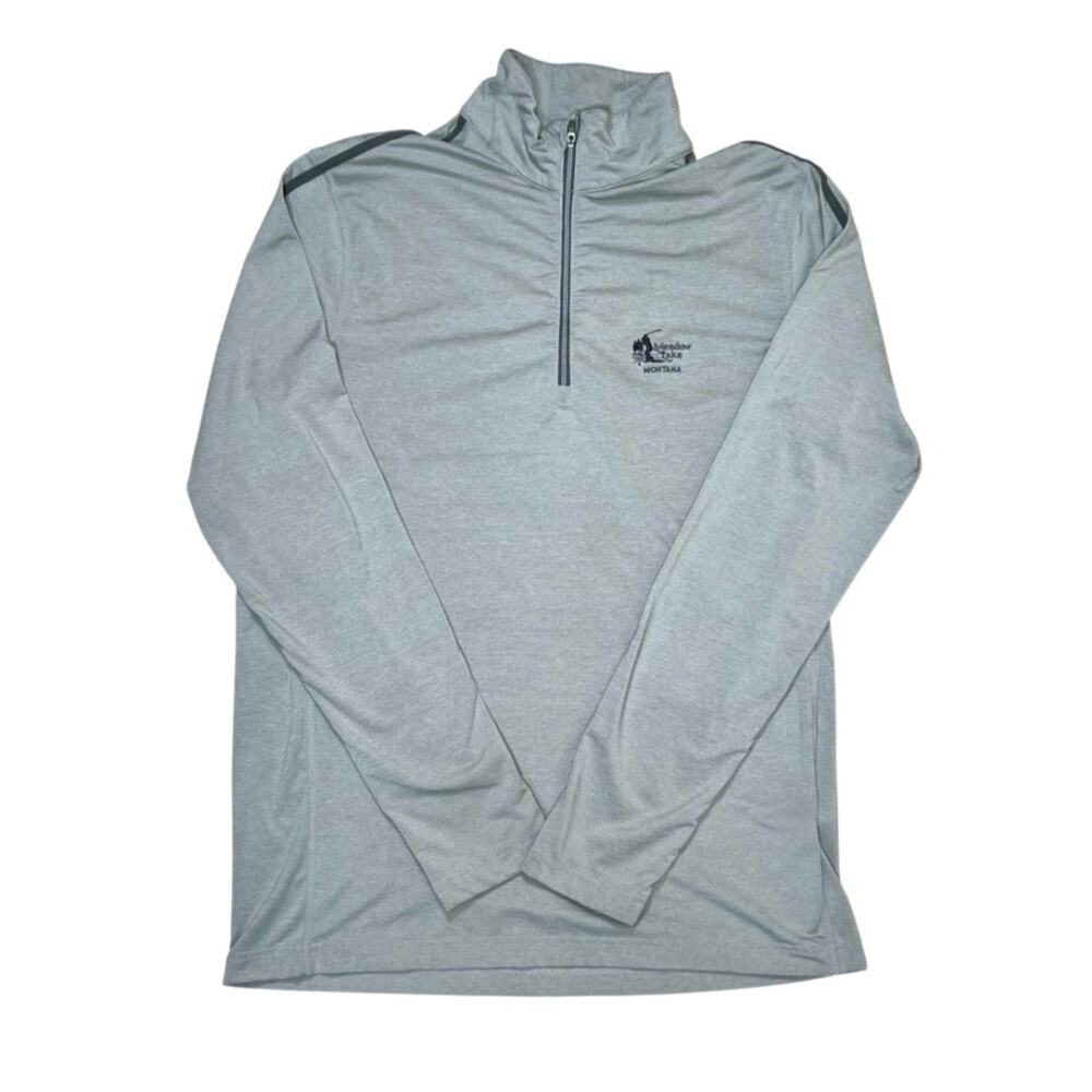 Antigua Golf Pullover Shirt Size M Meadow Lake Montana Gray 1/4 Zip